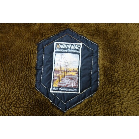 Vintage 70s Mighty Mac Out O'Gloucester Faux Fur Lined Coat Mens Size 40 Sherpa - Picture 7 of 10